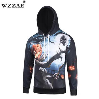 

2018 Brand fashion Dead branches 3D printed hooded sweatshirts men new arrive drawstring hooded hoodies men 3d Sportswear