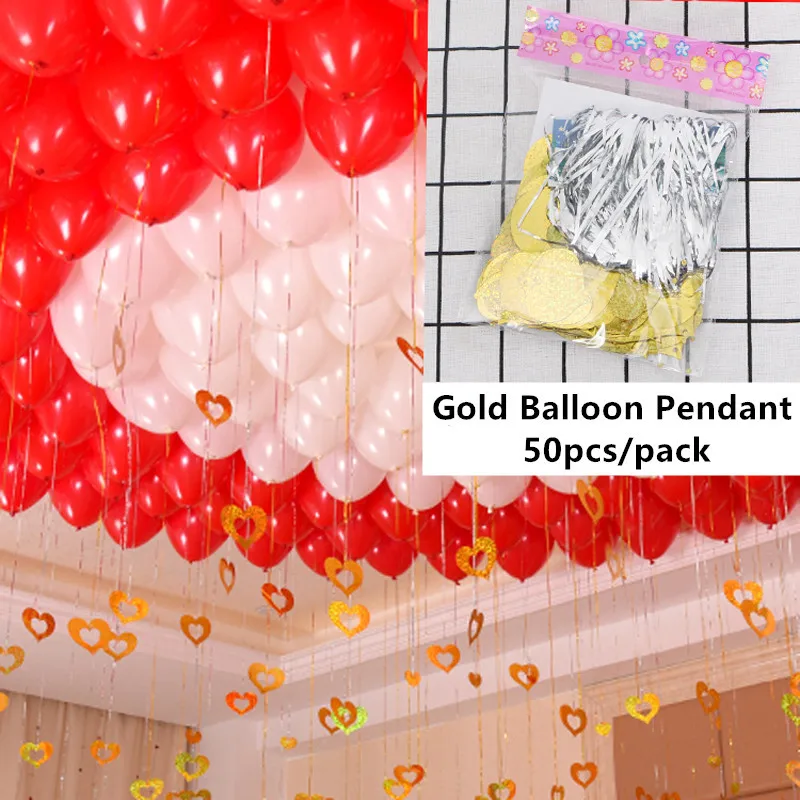 Стойка для воздушных шаров, свадебные украшения, принадлежности для воздушных шаров, цепь для дня рождения, декор для детей и взрослых, держатель для шариков, шар для дня рождения - Цвет: 50pcs Pendant gold