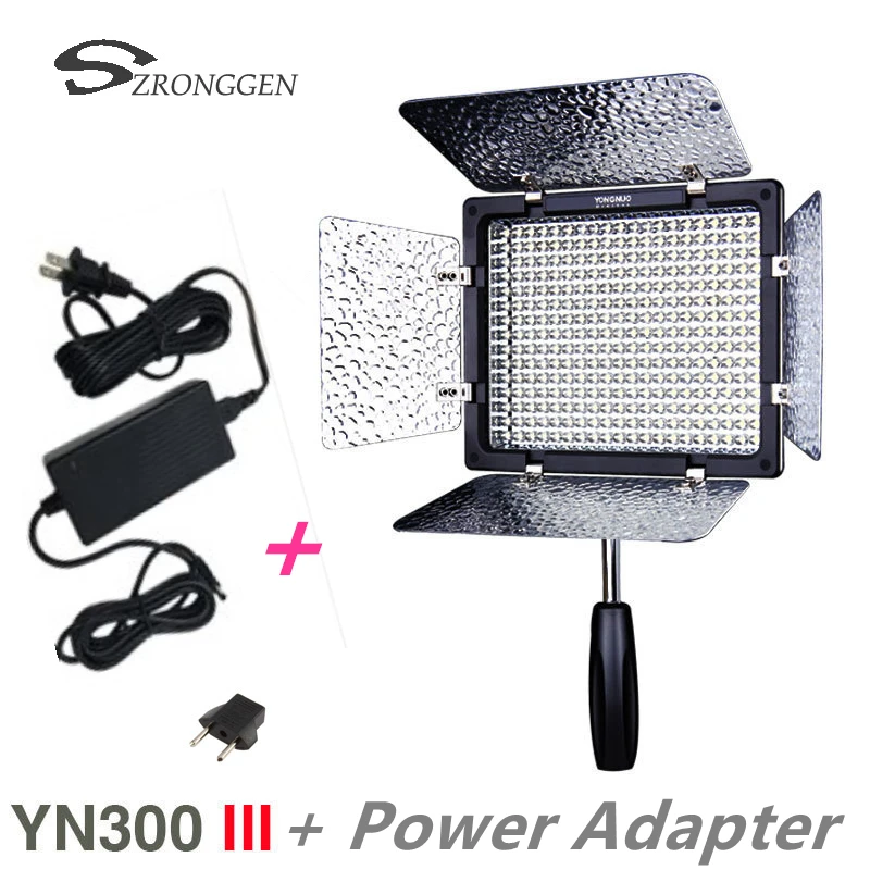 

New Yongnuo YN300 III YN-300 lIl 3200k-5500K CRI95 Camera Photo LED Video Light with AC Power Adapter