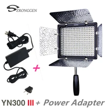 Nova yongnuo yn300 iii YN-300 lil 3200k-5500 k cri95 câmera foto led luz de vídeo com adaptador de energia ca