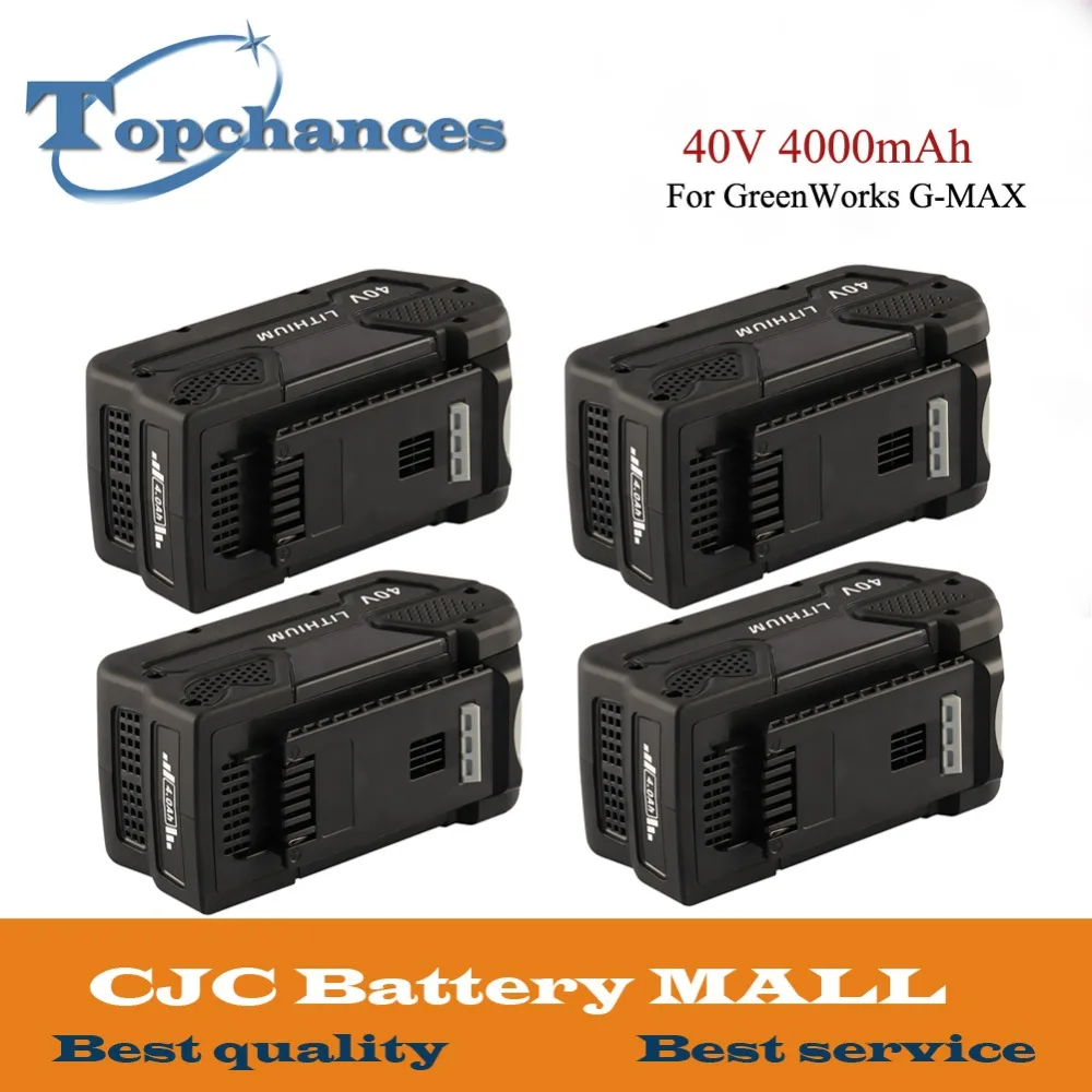 

4PCS High Quality 40V 4000mAh Li-ion Battery For GreenWorks G-MAX Power Tools 29252 20202 22262 25312 25322 22272(Not for Gen 1)
