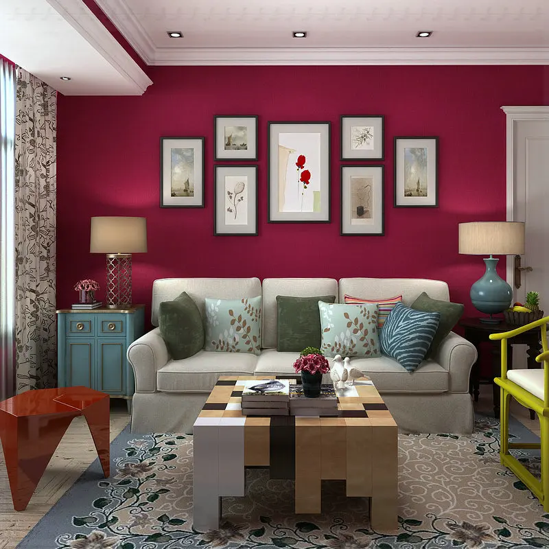 Pared de fondo salón dormitorio texturas sólidas llanura rosa roja con