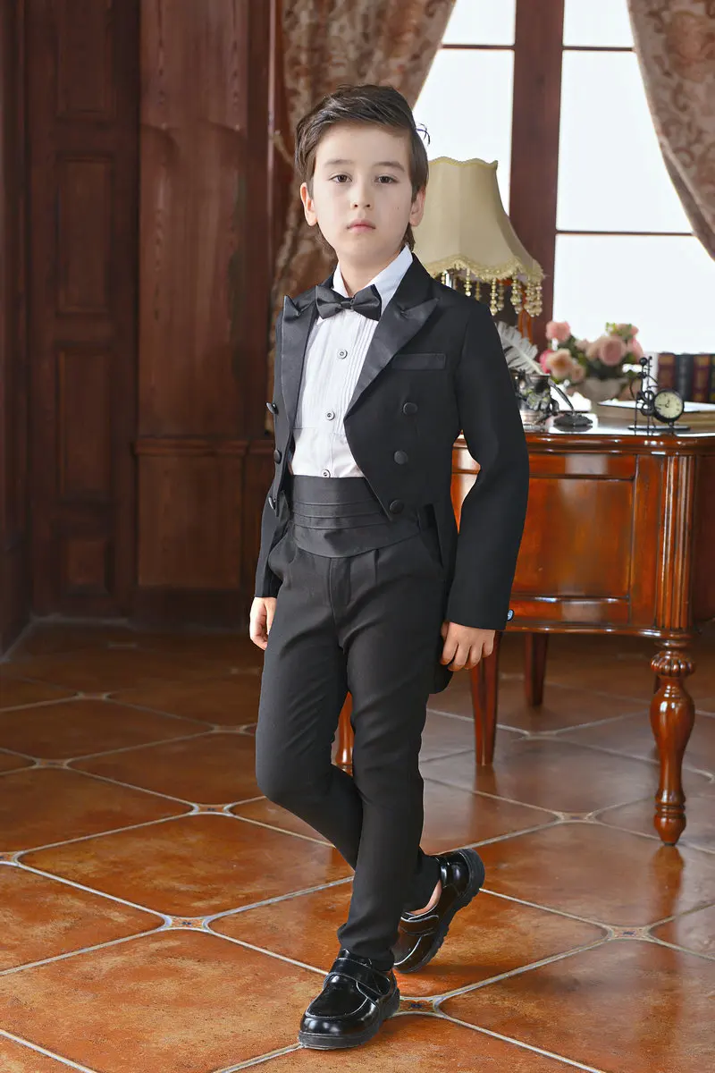 6 шт. смокинг для мальчиков Пром Slim Fit костюм костюмы ring bearer деловой классический