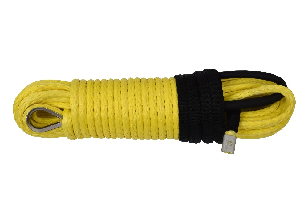 Yellow 10mm 30m ATV UTV Winch Rope Synthetic Winch Rope Jit Amsteel Kevlar Winch Cable