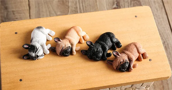 French Bull Dog Sleeping Lazy Pets Fridge Magnets PVC Figures Toys Car Home Office Decoration Gifts - W 8