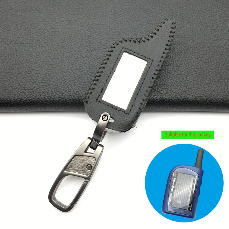 

Russian Version M4 Case Keychain Leather Case For Scher Khan Magicar 4 3 LCD Remote Two Way Car Alarm System Protect Shell
