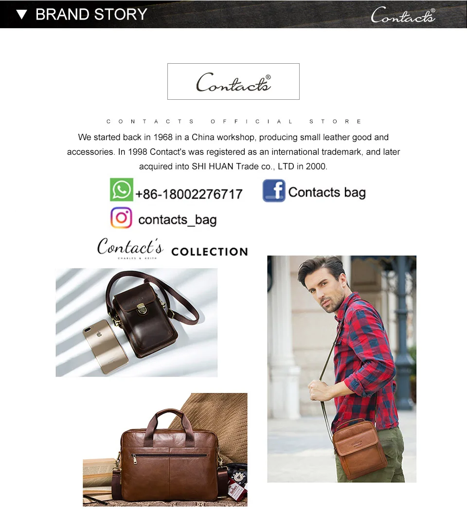 CONTACT'S Маленькая мужская сумка для телефона и с отделением для карт сумки из натуральной кожи с обложкой для паспорта мужская сумка через плечо