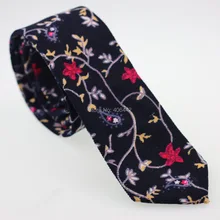 YIBEI coahella галстуки черный узкий галстук из хлопка с желтыми фиолетовыми красными цветочными галстуками Тонкий Высококачественный мужской 6 см узкий галстук