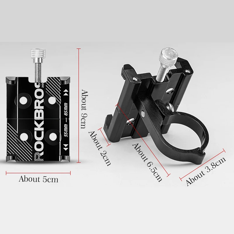 Online ROCKBROS Universal de aluminio para bicicleta teléfono soporte ajustable manillar de bicicleta para teléfono inteligente de 3,5 6,2 pulgadas