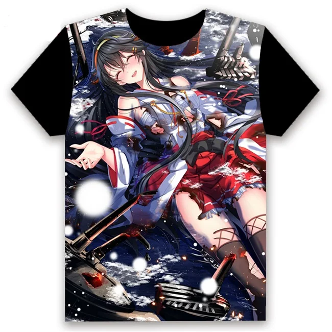 Футболка аниме Kantai коллекция Shimakaze Косплей короткий рукав женские мужские черные футболки популярные повседневные летние Забавные Рубашки - Цвет: 23
