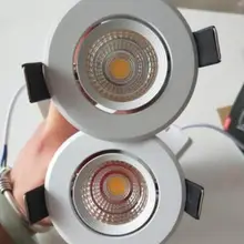 Диммируемый светодиодный светильник COB Потолочный Точечный светильник 3 Вт 5 Вт 7 Вт 9 Вт 12 Вт 15 Вт 85-265 в потолочный встраиваемый светильник s Внутреннее освещение