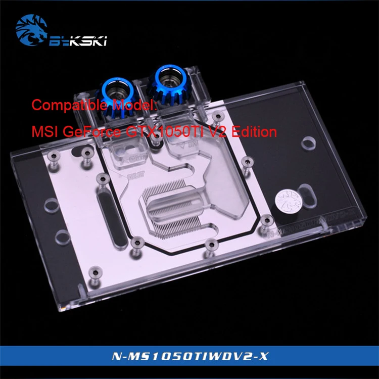 Bykski N-MS1050TIWDV2-X Full Cover Graphics Card Water Cooling Block RGB light GPU Cooler for MSI GeForce GTX1050TI V2 Edition