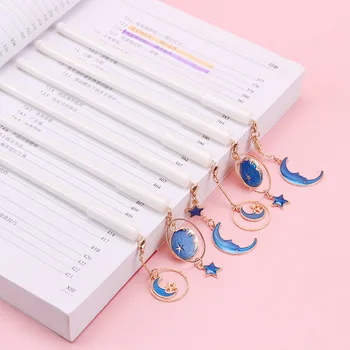 

1PC Gel Pen Creative Starry Sky Star Moon Pendant Signature Pen For Girls Gifts Kawaii Stationery School Office Supplies
