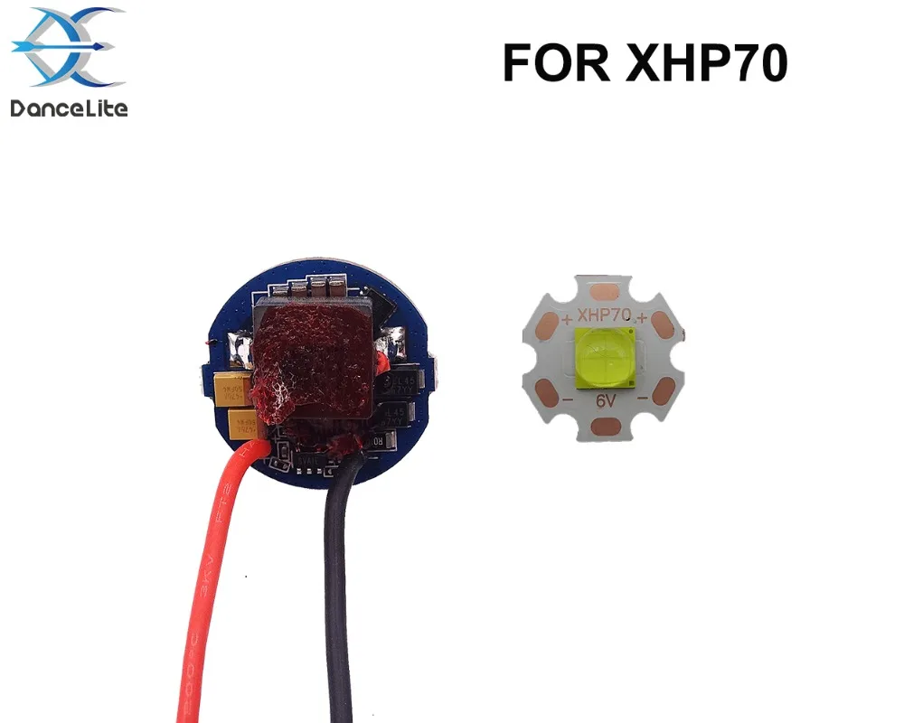 1 шт. фонарик diy части 22 мм выход 6 в светодиодный драйвер монтажная плата для XHP70/70,2 светодиодный s 2/3 3,7 в 18650 Питание от батареи(5,6-12,8 В