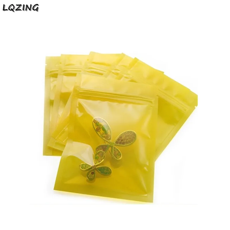 Желтый/розовый/зеленый/синий пластиковый ziplock уплотнительные сумки для ювелирных изделий/мелких предметов/деталей/мини-сумка для хранения с бусинами замок на молнии 100 шт