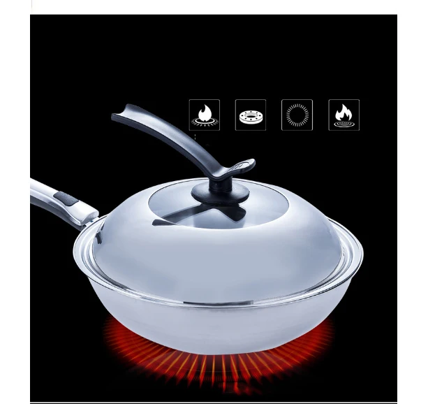 Нержавеющая сталь сковорода без покрытия без дыма горшок сотовая конструкция индукционная плита газовая плита