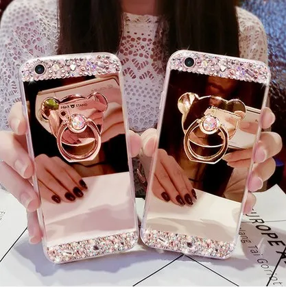 

Phone case For Samsung Galaxy Note 9 A6 A8 Plus J2 Pro J4 J6 J8 2018 case Silicone new luxury ring Holder mirror Soft TPU Cover