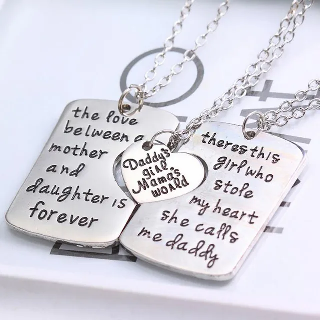 mom dad daughter necklace