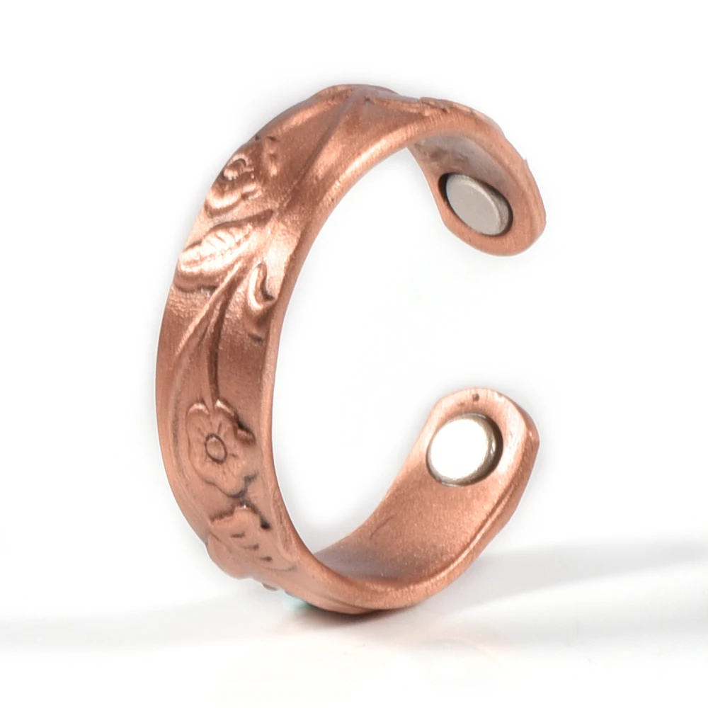 

Wollet Jewelry Pure Copper Magnetic Ring for Women Anti Arthritis Rheumatism Health Care Plum Flower Bio Magnet Pain Relief