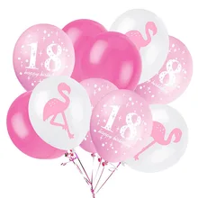 18 лет Фламинго ананас латексные воздушные шары 18 день рождения Фламинго оформление вечеринки взрослые воздушные шары-цифры Baloons S8XN