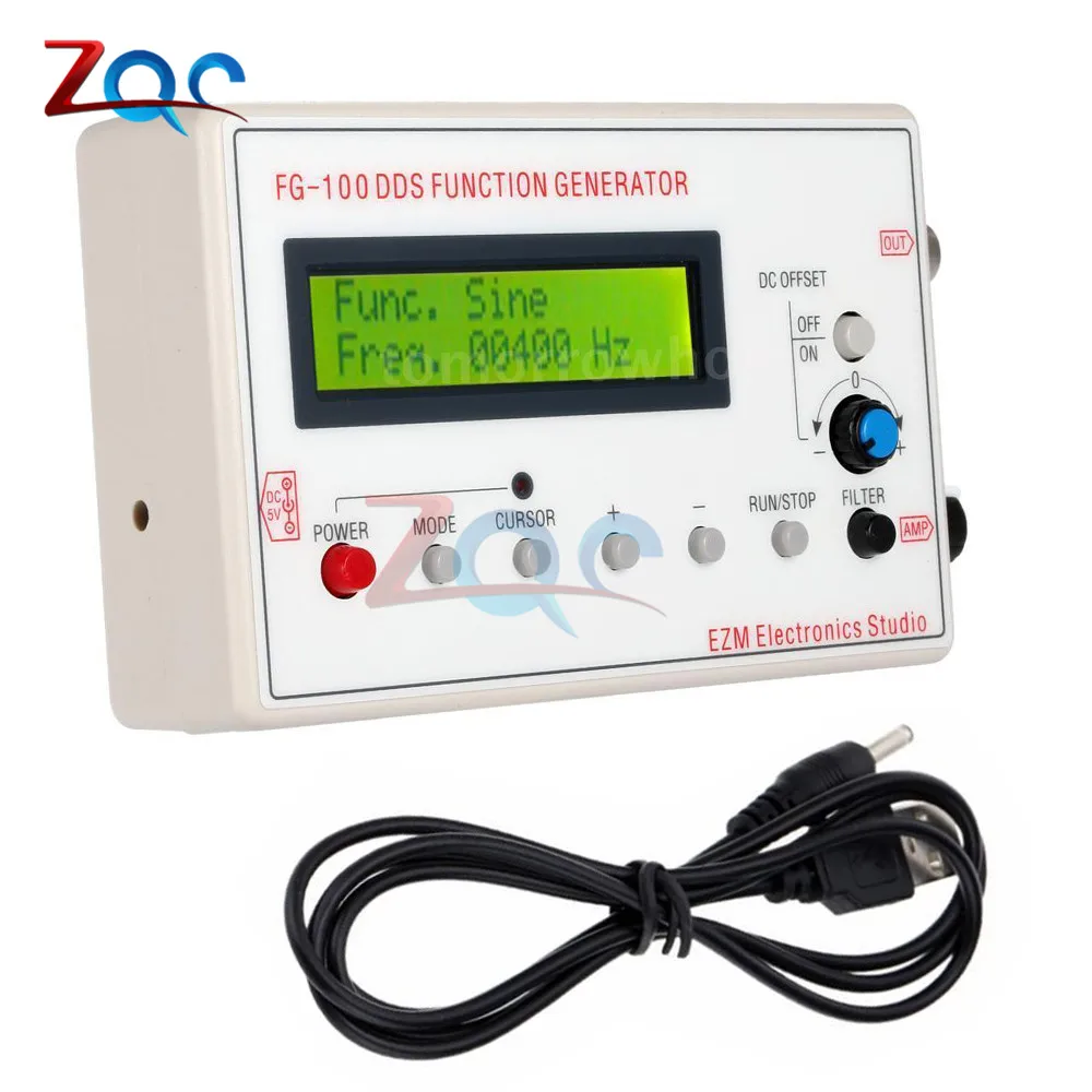 Comprar 1Hz 500 kHz DDS generador de señal funcional triángulo sinusoidal frecuencia cuadrada serrín onda pantalla LCD 1602