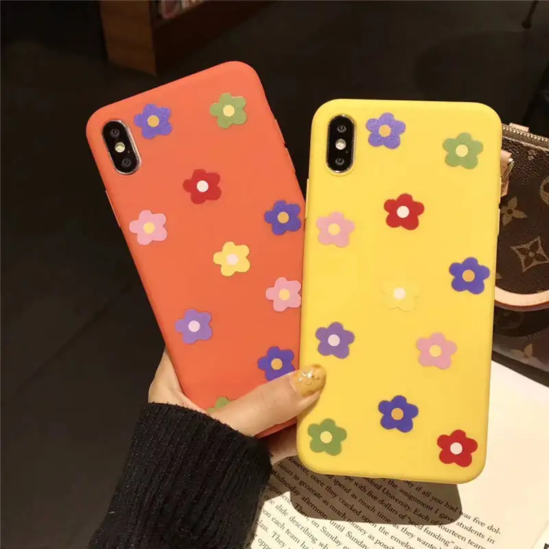 

New Color Flower Silicone For Iphone 6 6S 7 8plus X Xs Xr Xsmax Soft Shell Anti-Fall Phone Case