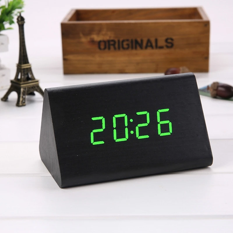 Sound-Control-Triangle-Wooden-LED-Alarm-Clock-Digital-Thermometer-Calendar-Black-Wood-Green-Light_6_800x800