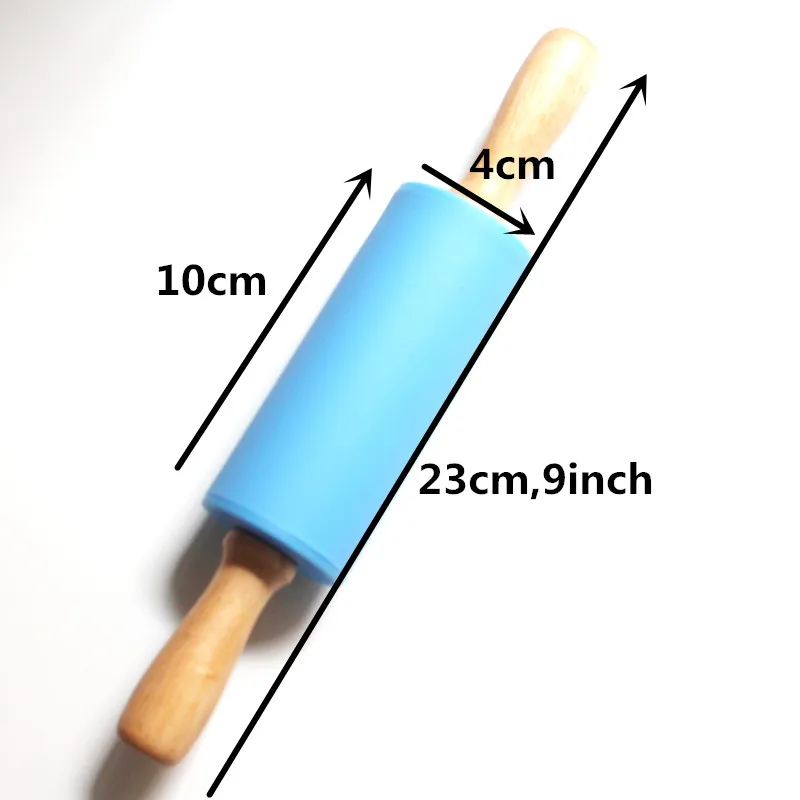 Один кусок маленький размер силиконовый Скалка тесто ролик деревянная ручка