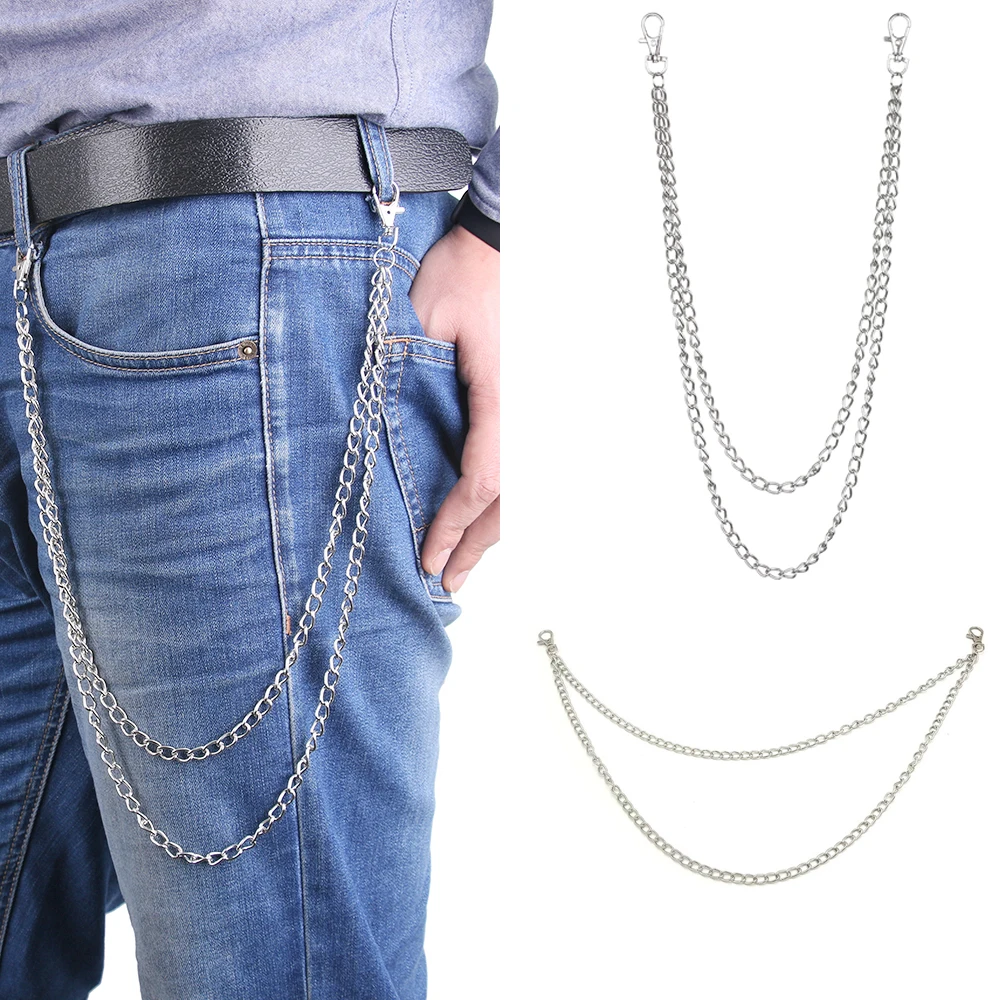 Trendy Punk Style Unisex 3 Layer Biker Link Keychain Jean Wallet Chain