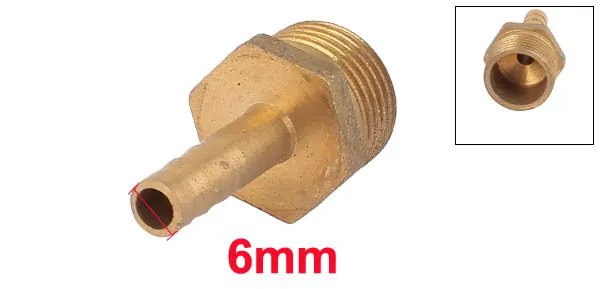 3/8PT x 4mm 2 Way Brass Pneumatic Pipe Air Hose Barb Coupler Fitting
