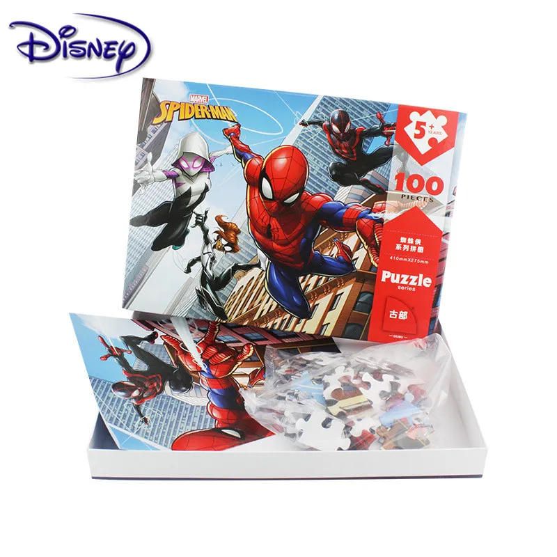 Disney Toys Puzzle Marvel Человек паук Мстители 100 детский самолет пазл|Пазлы| |