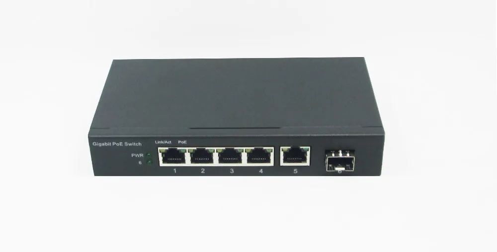 5 Port Gigabit Switch with 4-Port PoE, 1 Gigabit SFP Fiber Port, and 4-PoE Switch image 3