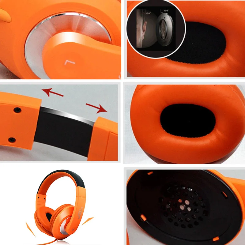 Universal Stereo Bass Headphones 3.5mm Wired Earphones PC Game Headset With Mic Sports Music Headset For Mobilephone MP3 (1)