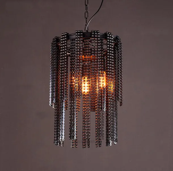 Nordic Industrial Bicycle Chain Droplight Edison Vintage Pendant Light