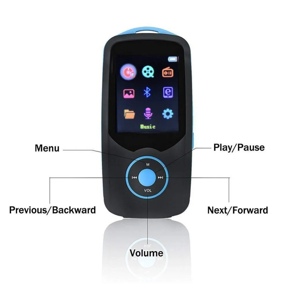  RUIZU X06 Bluetooth MP3 Player 16GB bluetooth 4.0 Sport With mp3 Player 70 Hours High Quality lossless Music player Recorder FM