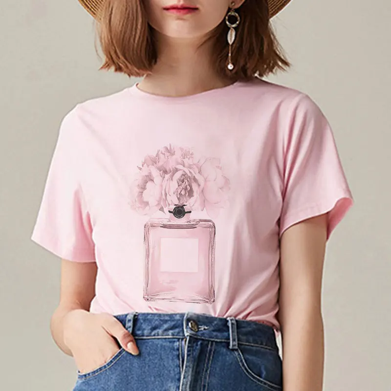 Модная футболка в Корейском стиле с цветочным принтом летняя Kawaii Harajuku