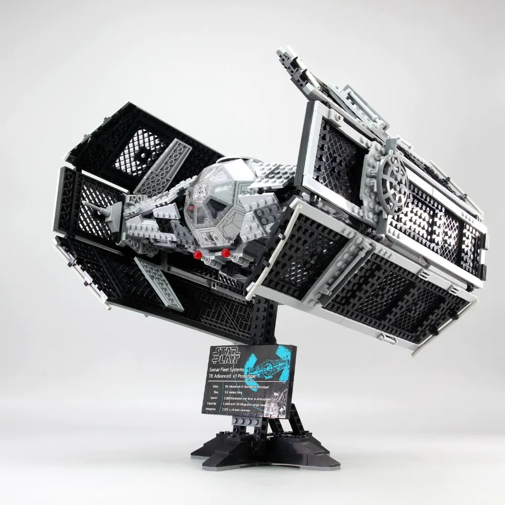 

LEPIN 05055 1212Pcs Star Wars Vader TIE Advanced Fighter Aircraft Model Building Kit Blocks Bricks Compatible Children Toys