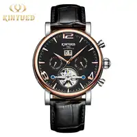 KINYUED Business Tourbillon Watch Automatic Top Brand Luxury Mens Skeleton Watches Mechanical Montre Squelette Homme Automatique