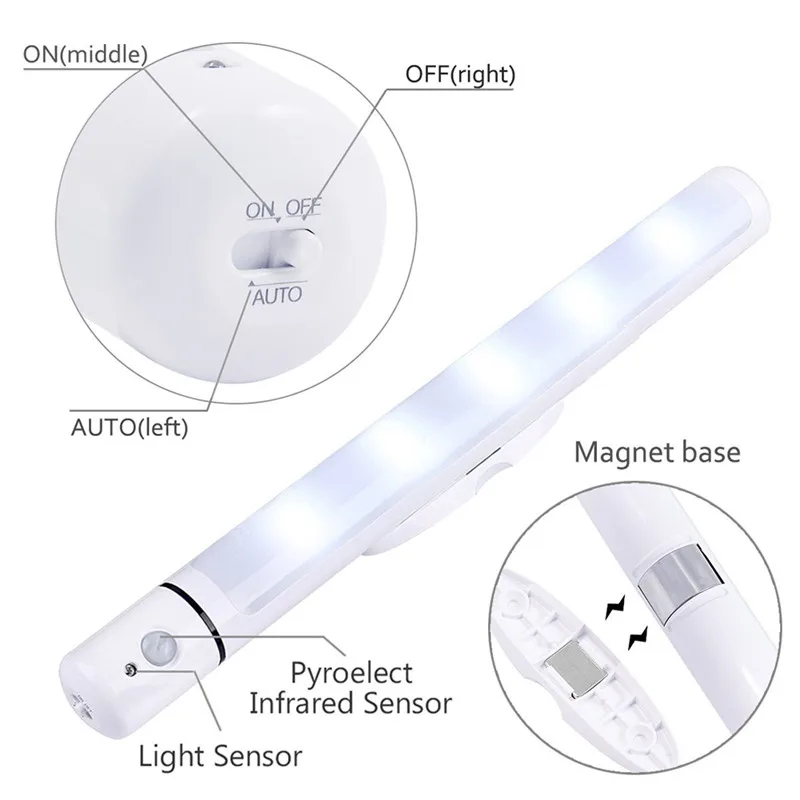 Датчик движения индуктивной ночник батареи питания может поворачиваться на ночь светодиодные лампы для шкаф спальня шкафы свет