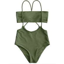 Купальник из двух частей женские с высокой посадкой купальник-монокини купальник Цельный купальник Плиссированное бикини комплект спинки боди купальный костюм