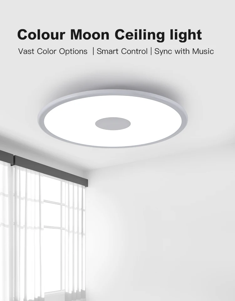 Современный светодиодный потолочный светильник с управлением через приложение RGB, bluetooth-динамик 36 Вт, умный светодиодный потолочный светильник для гостиной и спальни