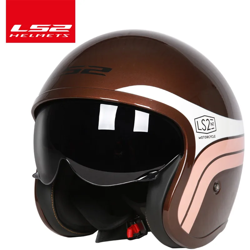LS2 OF599 Spitfire moto rcycle винтажный шлем с открытым лицом Ретро 3/4 реактивный полушлем Шлем КАСКО moto capacete