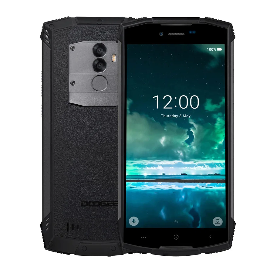 DOOGEE S55 Android 8,0 5,5 ''мобильный телефон 4 ГБ ОЗУ 64 Гб ПЗУ 5500 мАч MTK6750T Восьмиядерный водонепроницаемый отпечаток пальца двойной 13+ 8 Мп OTA - Цвет: Black