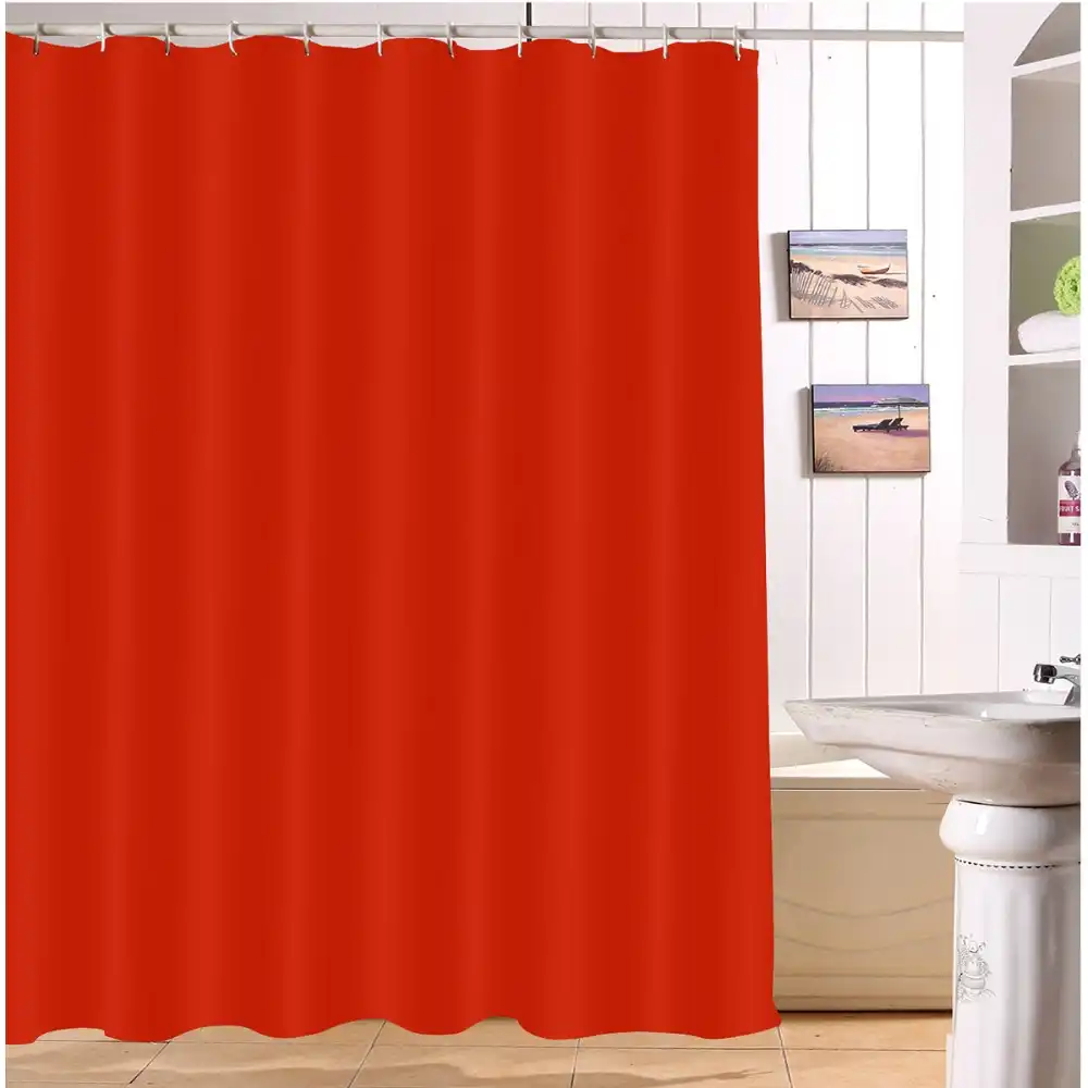 cortinas de ducha con estampado de poliester para nina cortina de tela impermeable de color rojo solido puro para bano y banera decoracion del