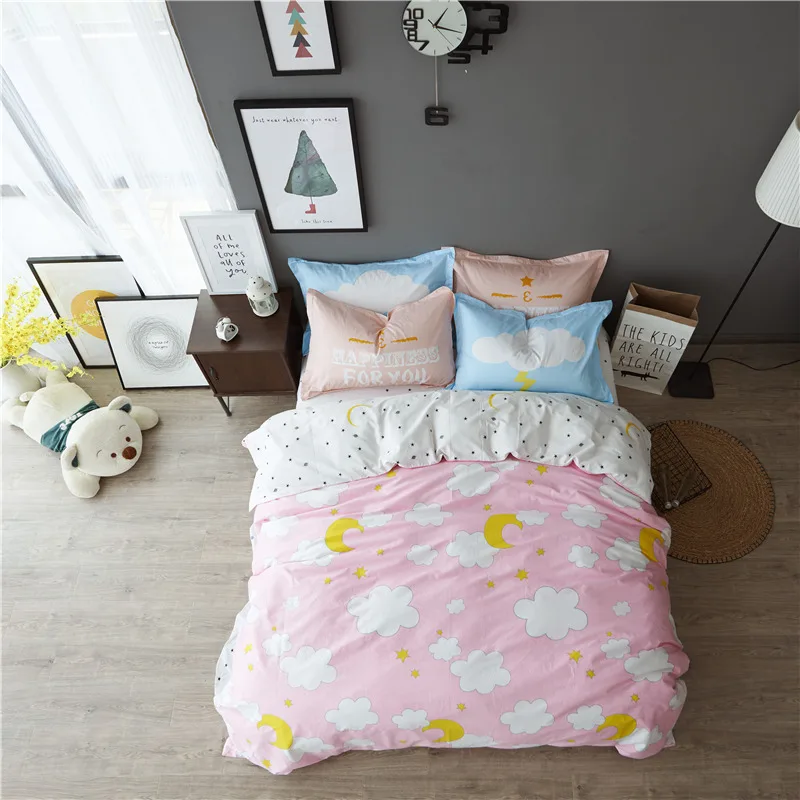 الصبار الطباعة الفراش مجموعة 100% ٪ الفراش البالغين الاطفال نوم مجموعات غطاء لحاف مجموعات ورقة السرير المخدة الكرتون الفراش