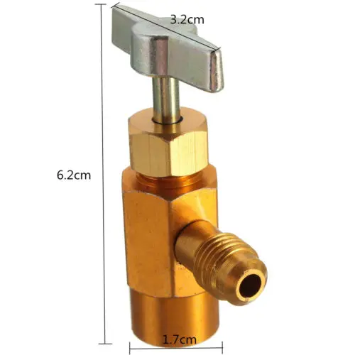 

R-134a Refrigerant Can Bottle Tap Valve Tool 1/4 SAE Threaded Adapter Plug M14