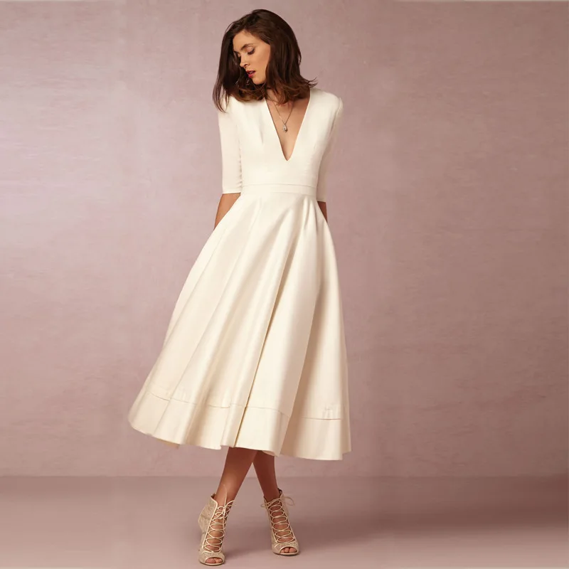 Vintage Spring Winter Dress Women 2019 Casual Plus Size Elegant Ba...
