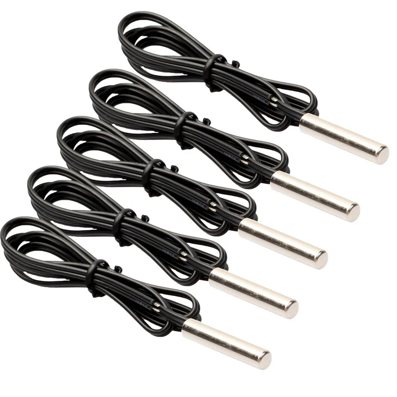 

5pcs NTC 10K Ohm 1% 3435 Thermistor temperature sensor Cylinder Probe 0.5M Wire Hot sales best price wholesales A20