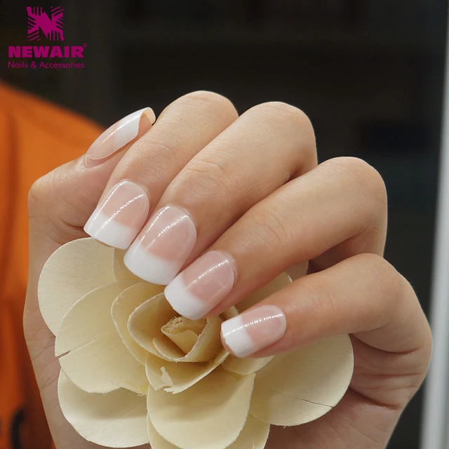 24pcs French Fake Nails Decorated False With Glue Faux Ongles 24pcs French Fake Nails Decorated False With Glue Faux Ongles Acrylic Full Cover Nail