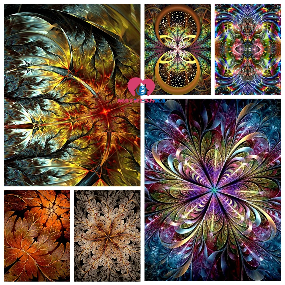 

5D DIY Full Square round Drill Diamond Painting Cross Stitch kit Abstract flower Diamond Embroidery mandala Diamond Mosaic decor